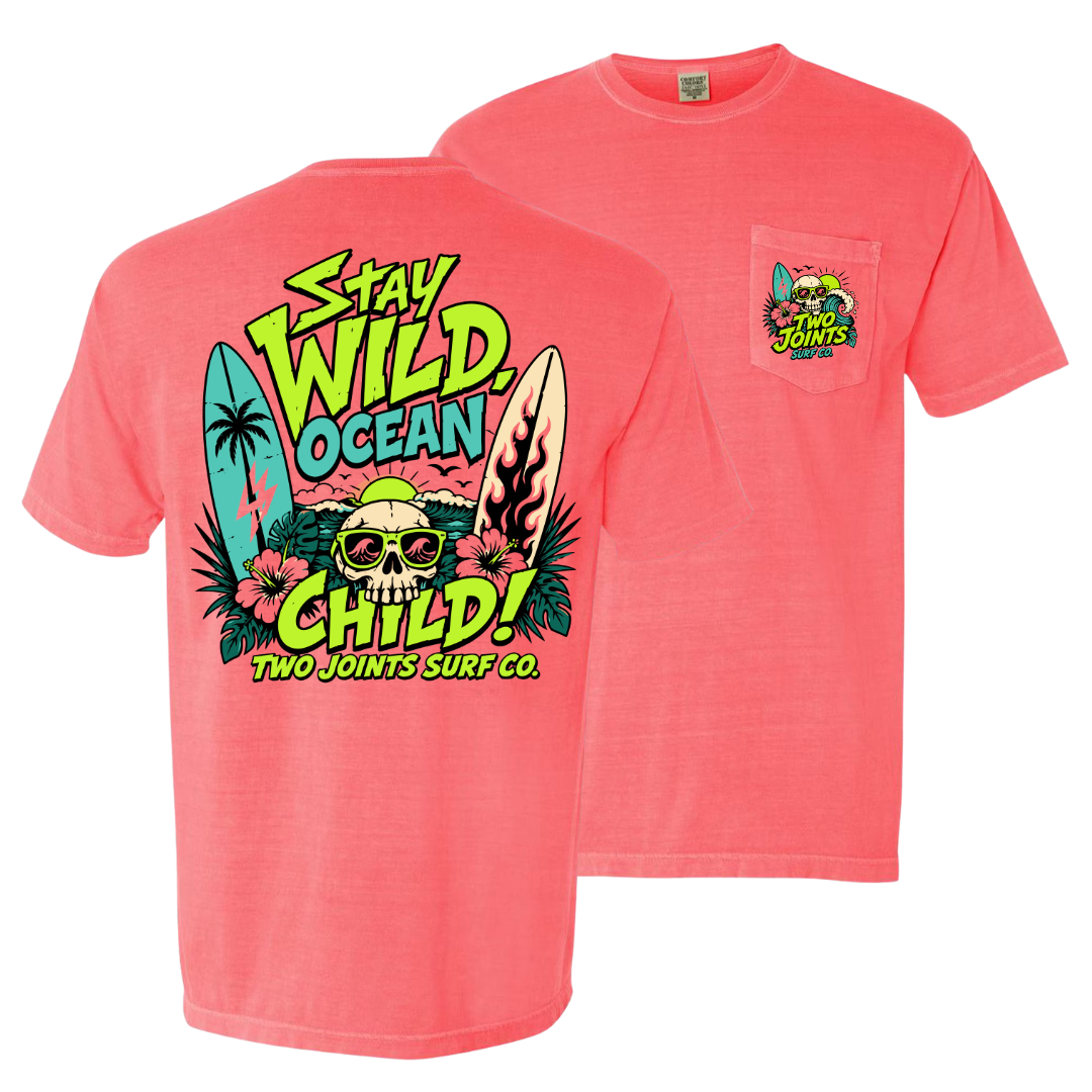 Stay Wild Ocean Child Pocket Tee - Two Joints Surf Co.